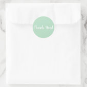 Sticker Rond Merci Pastel Vert Blanc Typographie (Sac)