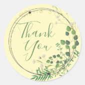 Sticker Rond Merci Pastel Vert Jaune Wreath (Devant)