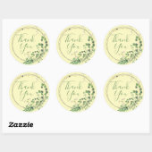 Sticker Rond Merci Pastel Vert Jaune Wreath (Feuille)