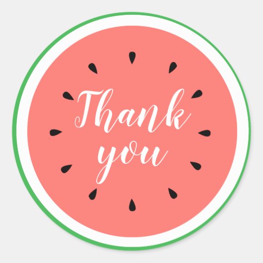 Sticker Rond merci pastèque (Devant)