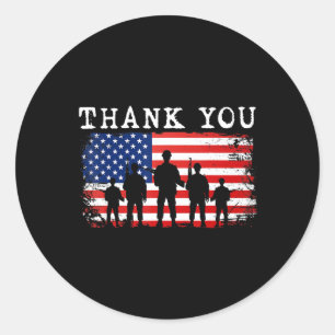 Sticker Rond Merci Patriotique Vétérinaire Jour 4 de Ju