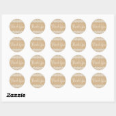 Sticker Rond Merci Pays Dentelle Brown Et Blanche Russe (Feuille)