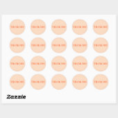 Sticker Rond Merci Peach et Orange (Feuille)