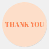 Sticker Rond Merci Peach et Orange (Devant)