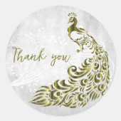 Sticker Rond Merci Peacock Or (Devant)