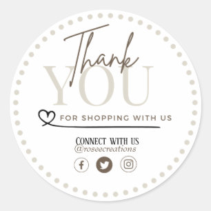 Sticker Rond Merci personnalisable pour magasiner avec nous