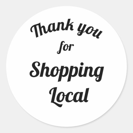 Sticker Rond Merci Personnalisable Pour Shopping Local (Devant)