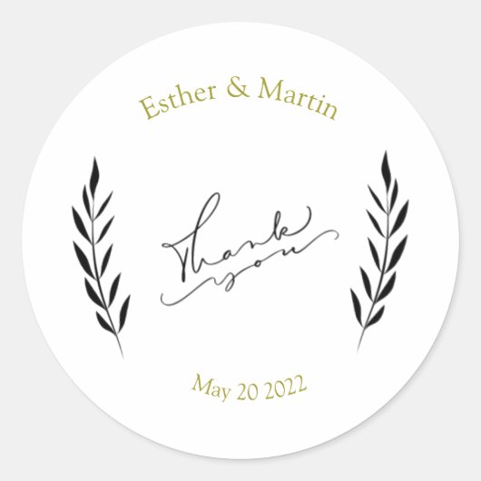 Sticker Rond Merci personnalisé (Devant)