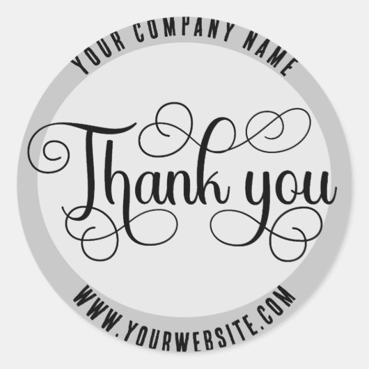 Sticker Rond Merci personnalisé (Devant)