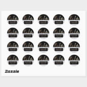 Sticker Rond Merci Personnalisé 16e Marbre nuptiale (Feuille)