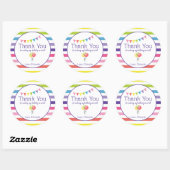 Sticker Rond Merci Personnalisé Bonbons Anniversaire Fête Favor (Feuille)