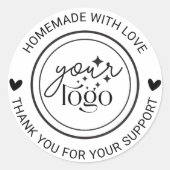 Sticker Rond Merci personnalisé fait maison (Devant)