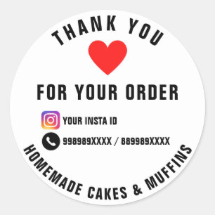 Sticker Rond Merci personnalisé pour votre commande Boulangerie