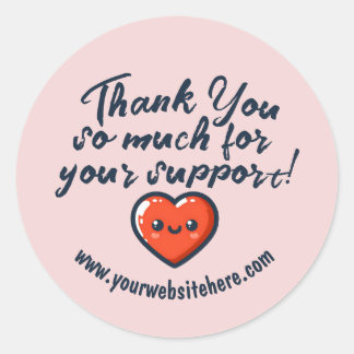 Sticker Rond Merci Personnalisé Pour Votre Entreprise De Suppor