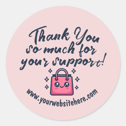 Sticker Rond Merci Personnalisé Si Beaucoup Pour Votre Support  (Devant)