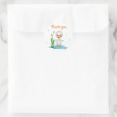 Sticker Rond Merci petit canard dans le baby shower aquatique (Sac)