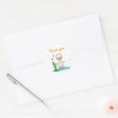 Sticker Rond Merci petit canard dans le baby shower aquatique (Enveloppe)