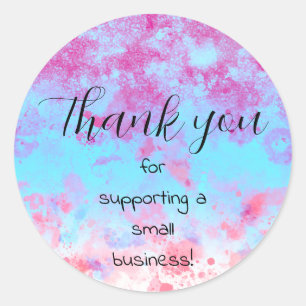Sticker Rond Merci Petite Entreprise Éclaboussure de Peinture P