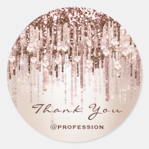 Sticker Rond Merci Petites entreprises en ligne Rose maigre