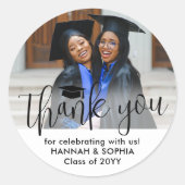 Sticker Rond Merci photo conjoint de la Partie de double diplôm (Devant)