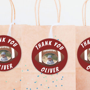 Sticker Rond Merci photo de l'anniversaire du football américai