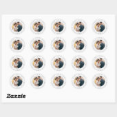 Sticker Rond Merci photo Mariage moderne (Feuille)