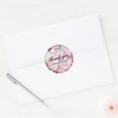 Sticker Rond Merci Pink Peonies Floral (Enveloppe)