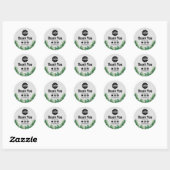 Sticker Rond Merci Plante vert aquarelle (Feuille)