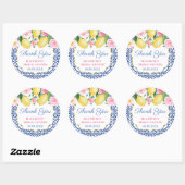 Sticker Rond Merci Positano Lemons Wedding shower Favoriser (Feuille)
