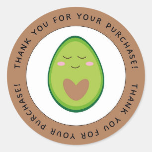 Sticker Rond Merci Pour Acheter Funny Avocado Circle