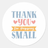 Sticker Rond Merci Pour Acheter Petites - Petites Entreprises (Devant)