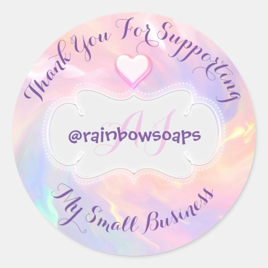 Sticker Rond Merci Pour Aider Mon Coeur De Petite Entreprise (Devant)