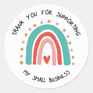 Sticker Rond Merci Pour Appuyer Ma Petite Entreprise - Boho