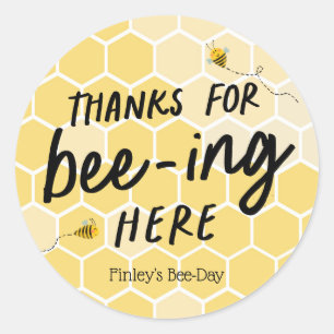 Sticker Rond Merci pour Bee-ing here Favor Tags
