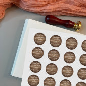 Sticker Rond Merci pour célébrer avec nous le bois rustique