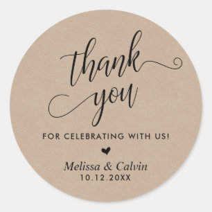 Sticker Rond Merci pour célébrer avec nous, Mariage