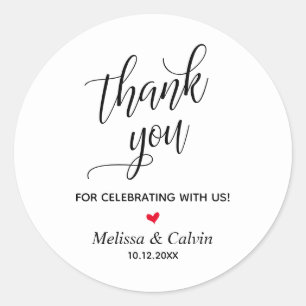 Sticker Rond Merci pour célébrer avec nous Mariage