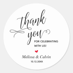 Sticker Rond Merci pour célébrer avec nous Mariage