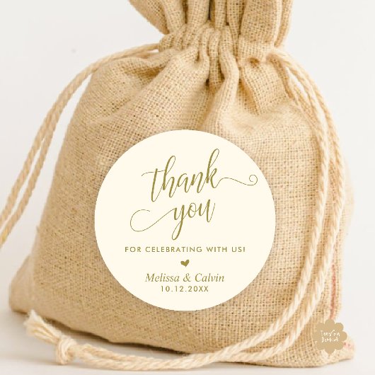 Sticker Rond Merci pour célébrer avec nous, Mariage