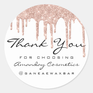 Sticker Rond Merci Pour Choisir Instagra Rose Drivers Blanc