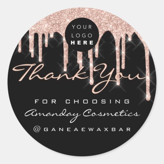 Sticker Rond Merci Pour Choisir Le Logo Rose Lecteurs Broussés (Devant)