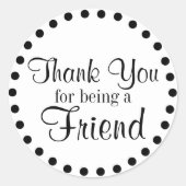 Sticker Rond Merci pour être ami (Devant)
