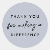 Sticker Rond Merci pour faire une différence (Devant)