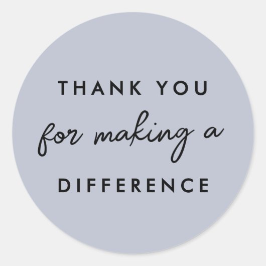 Sticker Rond Merci pour faire une différence (Devant)