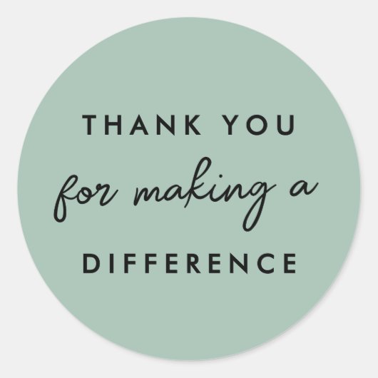 Sticker Rond Merci pour faire une différence (Devant)