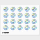 Sticker Rond merci pour faux holographe pastel (Feuille)