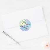 Sticker Rond merci pour faux holographe pastel (Enveloppe)