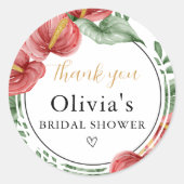 Sticker Rond Merci pour la Baby Shower de Noël hivernale (Devant)