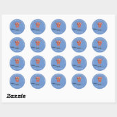 Sticker Rond Merci pour la fête d'anniversaire des enfants au r (Feuille)