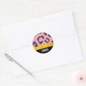 Sticker Rond Merci pour la fourrure de léopard (Enveloppe)